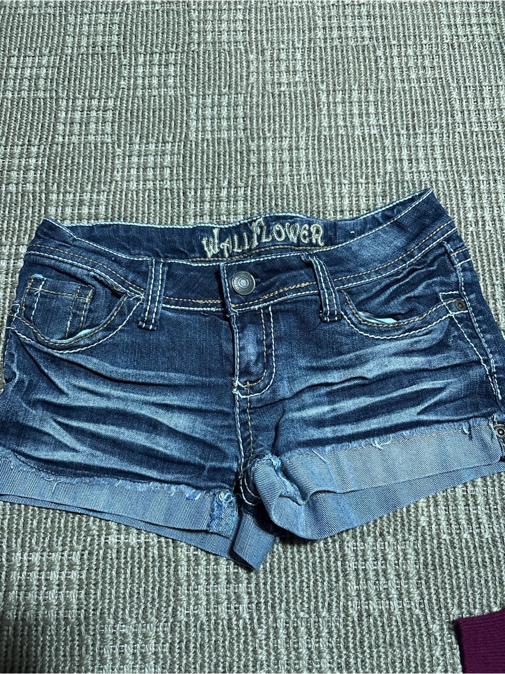 Wallflower low rise Distressed Indigo Denim Shorties
